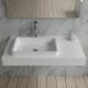 Plan vasque suspendu en polystone blanc mate SDPW13-A