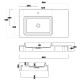 Plan côté du plan vasque SDPW13-A