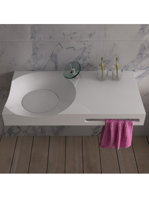 Plan vasque design avec porte-serviette SDPW13-E