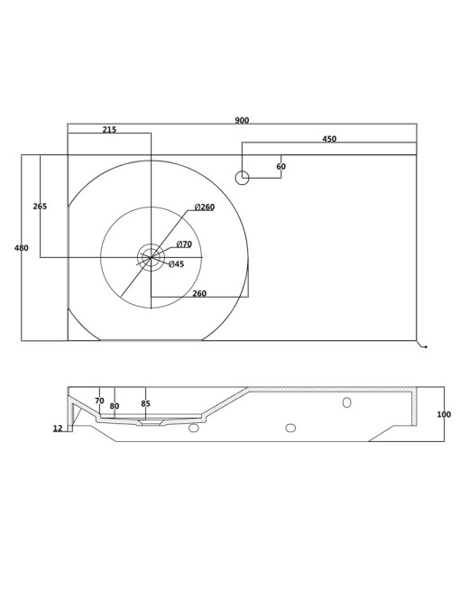 Plan coté du plan vasque SDPW13-E