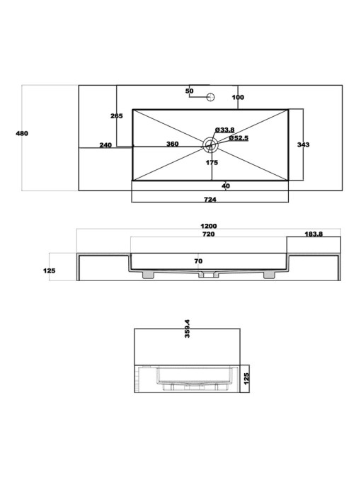 Plan du plan vasque SDPW15