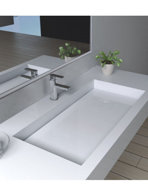 Plan vasque épuré en solid surface SDPW16 