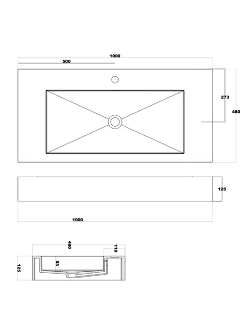 Plan du plan vasque SDPW16