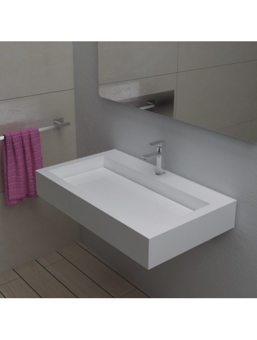 Vasque épurée en polystone blanc mat SDPW17