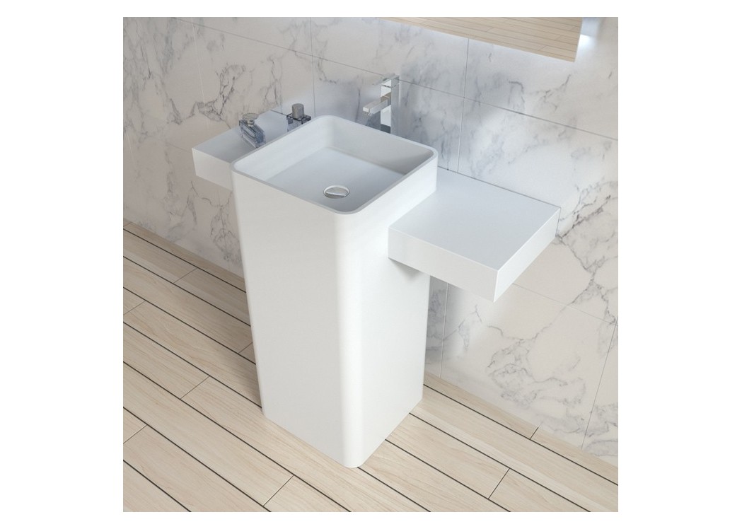 Vasque Totem De Salle De Bain Avec Tablette Vasque Totem Blanche Sdpw31