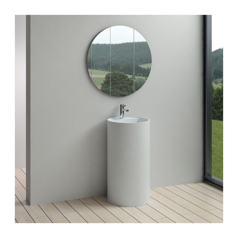 Vasque Totem sur pied cylindrique en solid surface Réf : SDPW58