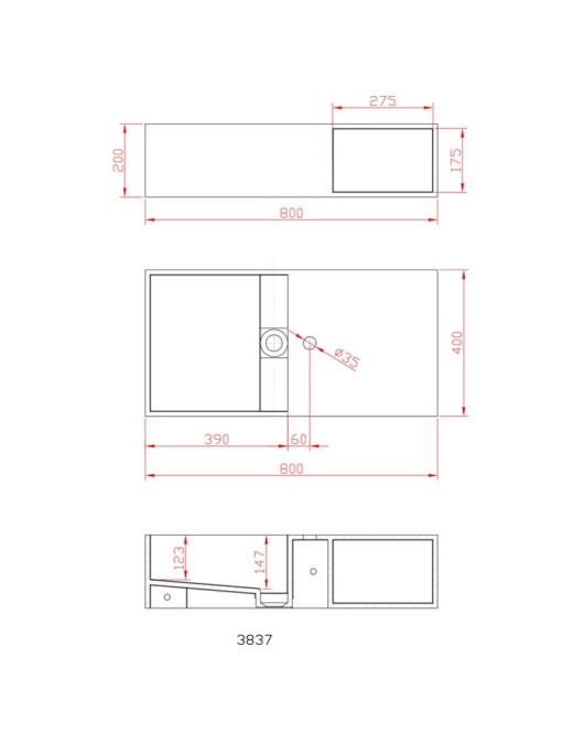 Dimensions de votre lave-main SDWD3837