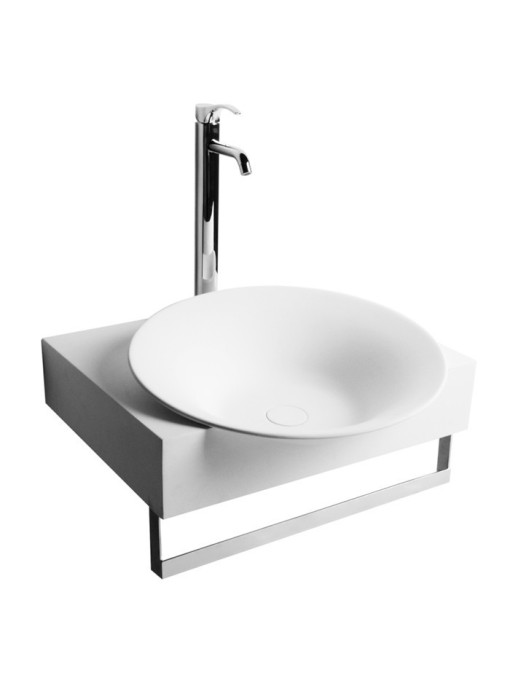 Vasque ronde et support mural avec porte-serviette SDWD3870-1