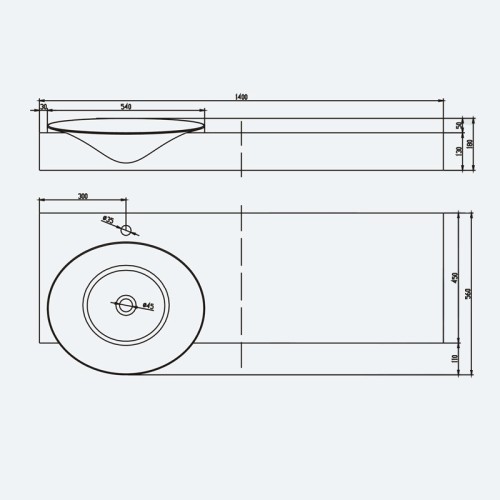 Plan vasque suspendu SDWD3890-1 avec deux portes-serviettes
