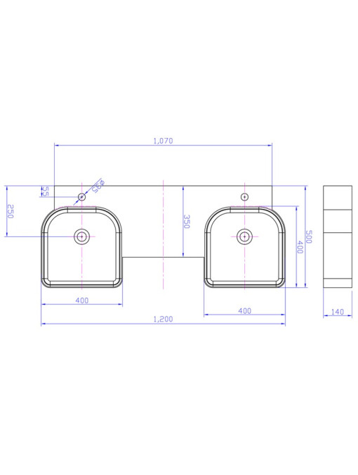 Schéma coté du plan vasque SDWD38190
