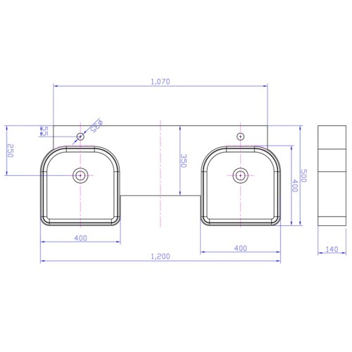 Double plan vasque mural original SDWD38190