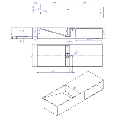 Lave-mains mural avec espace de rangement SDWD38228
