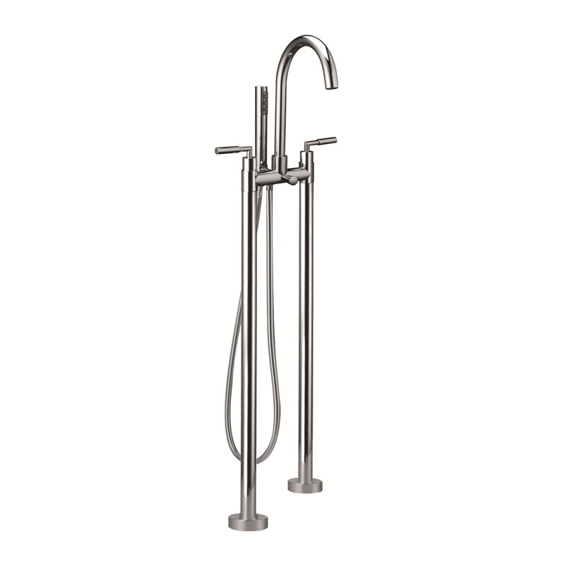 Mitigeur bain/douche sur pied thermostatique Rotondo de Paini pour baignoire  îlot