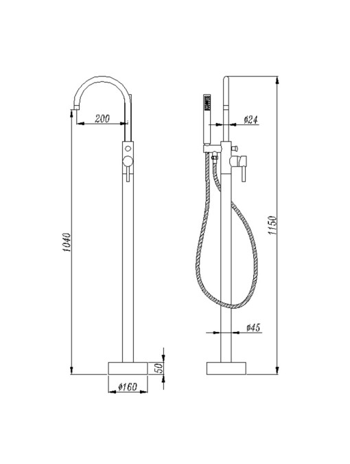 Plan Robinet sur pied E102