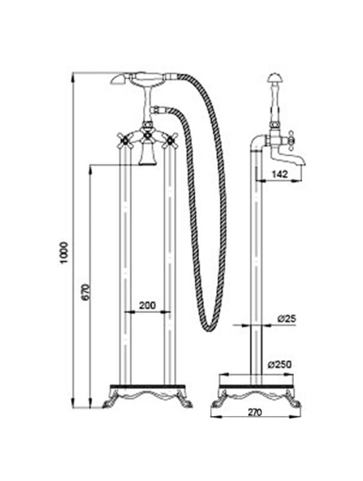 Plan robinet sur pied E105