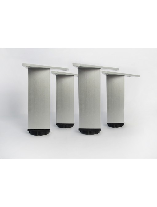 Lot de 4 pieds carrés en alu pour meuble en 120 mm