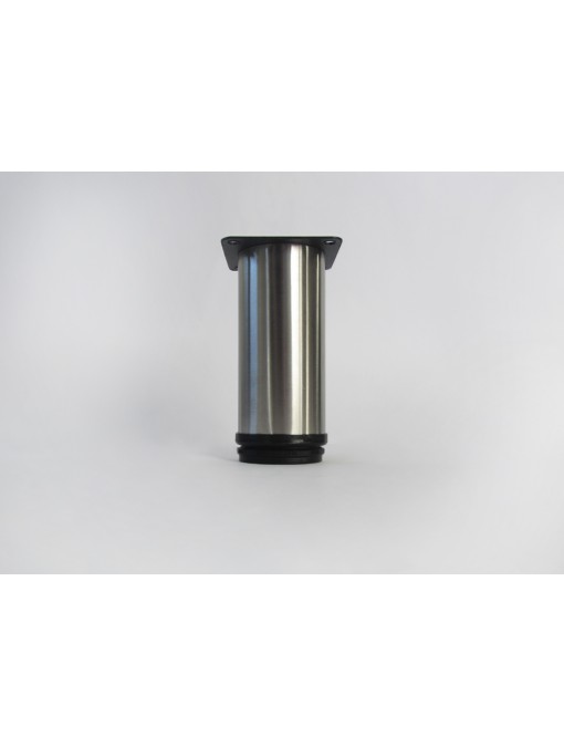 4 pieds ronds en aluminium brossé de 12 cm