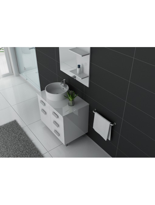 Meuble simple vasque MILAN Blanc