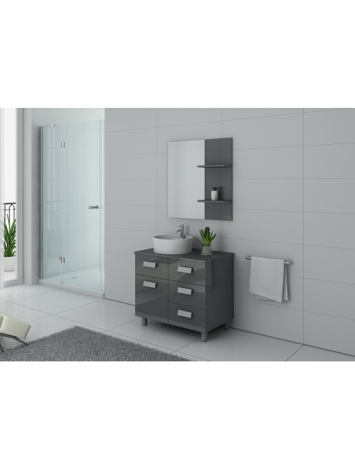 Meuble simple vasque Gris Taupe MILAN