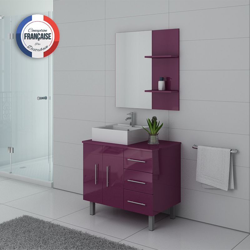 Meuble Simple Vasque Aubergine Florence Meuble De Salle De Bain