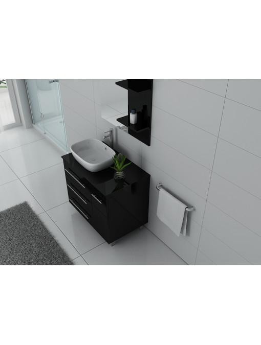 Meuble salle de bain simple vasque TOSCANE Noir