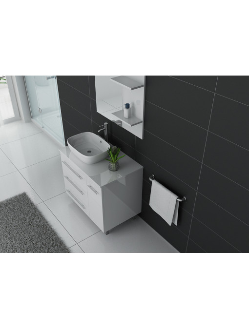 Meuble de salle de bain simple vasque TOSCANE Blanc