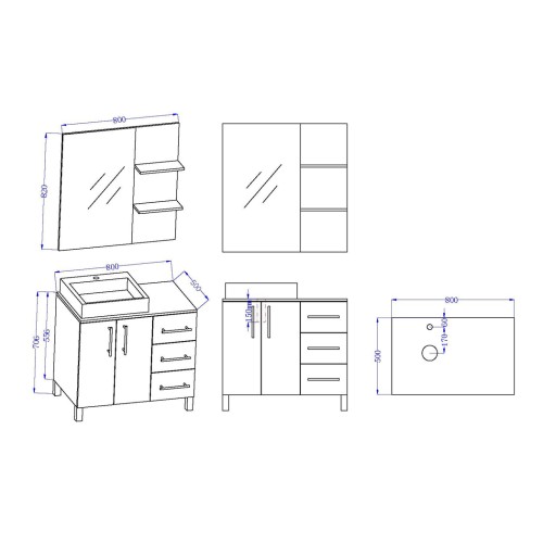 Meuble simple vasque FLORENCE Blanc