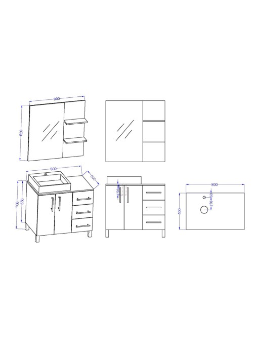 Plan meuble simple vasque FLORENCE Gris Taupe