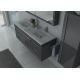 Mobilier gris taupe pour salle de bain plan deux vasques