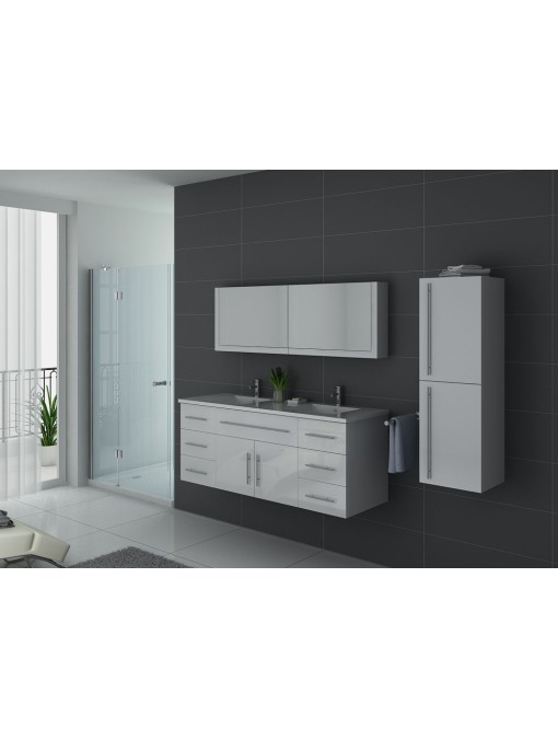 Meuble de salle de bain double vasque Blanc