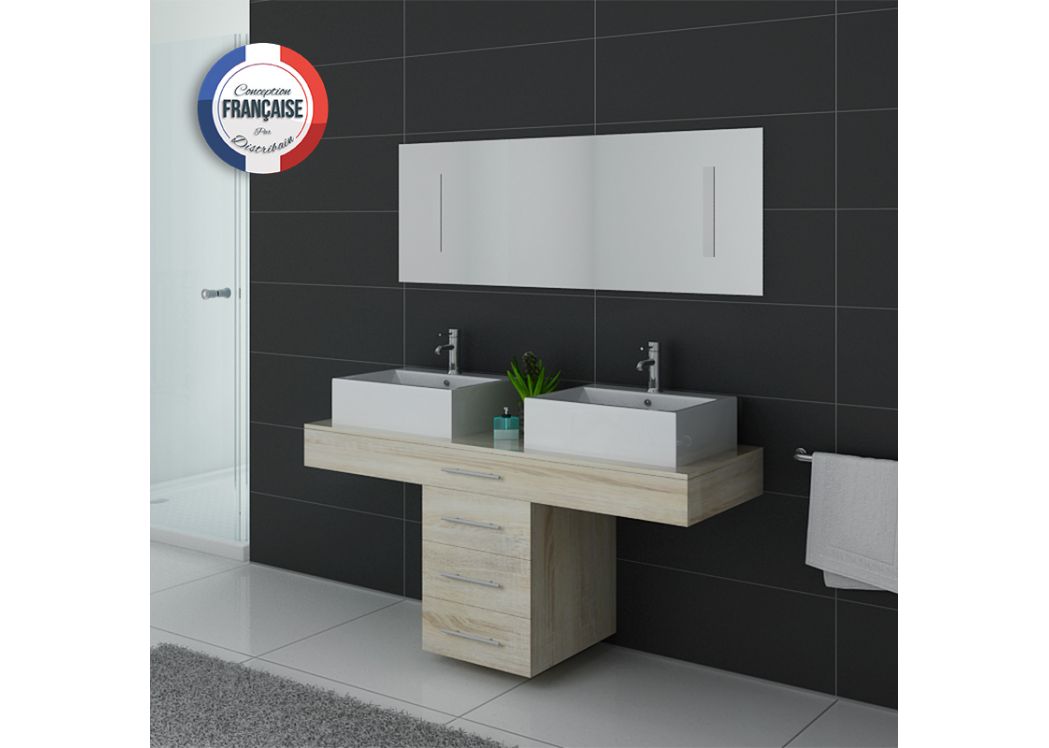 Meuble de salle de bain 140 cm double vasque, meuble double vasque à
