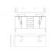 Meuble sous vasque sur pieds deux placards double, trois tiroirs