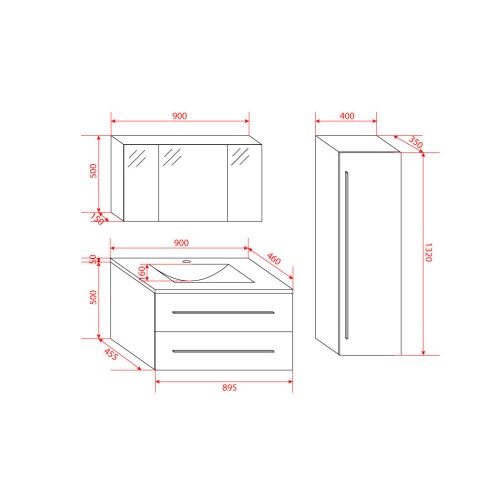 Meuble de salle de bain Nova Gris Taupe