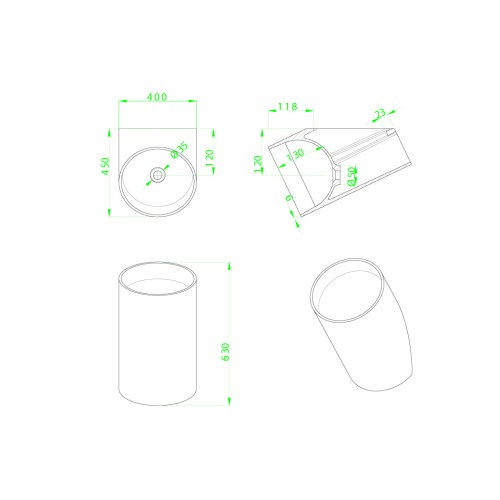 Vasque totem suspendue cylindrique ultra tendance SDPW22