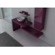 Meuble simple vasque couleur Aubergine gloss MONZA