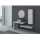 Meuble simple vasque Monza Blanc laqué