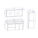 Plans et dimensions meuble DIS026-1300 Gris Taupe