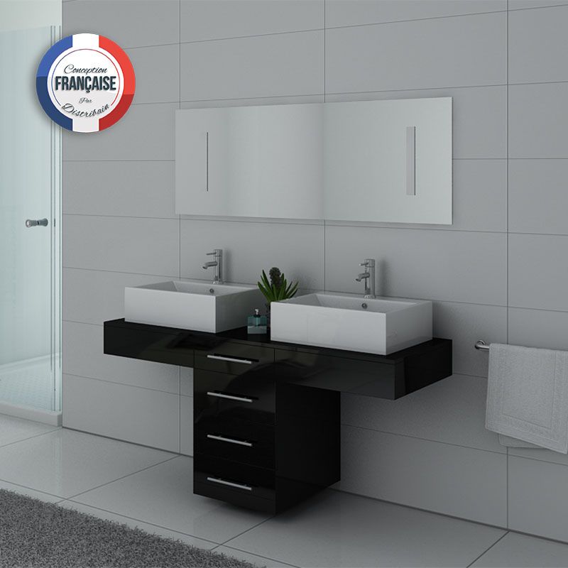 meuble de salle de bain 140 cm double vasque sur pied meuble double vasque noir dis988n - Meuble Double Vasque 140 Cm meuble de salle de bain 140 cm double vasque sur pied meuble double vasque noir dis988n - Meuble Double Vasque 140 Cm