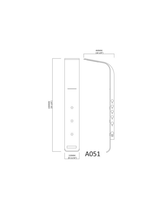 plan de la colonne d'hydromassage A051