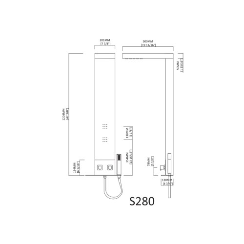 Colonne d'hydromassage S280