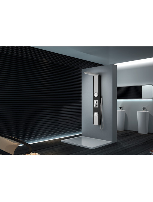 Colonne d'hydromassage design noire et blanche A053