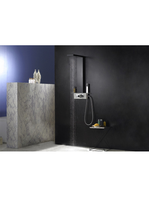 Colonne d'hydromassage noire mat A133