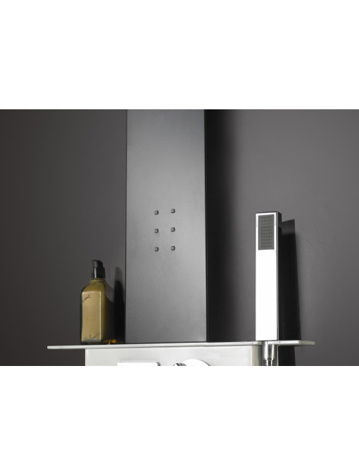 Colonne d'hydromassage A133 avec support douchette tablette porte-savon