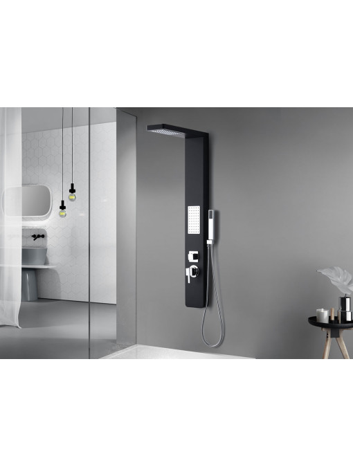 Colonne d'hydromassage noire mate A059