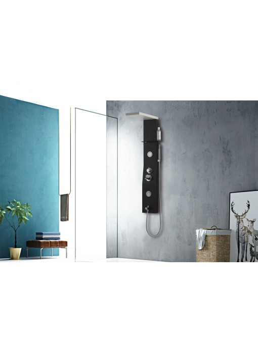 Colonne d'hydromassage design noire et blanche A151