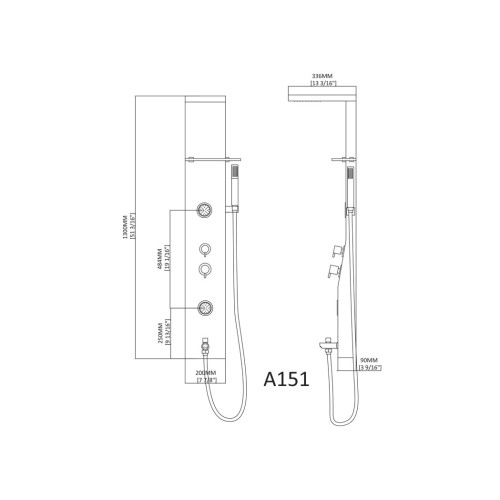 Colonne d'hydromassage A151