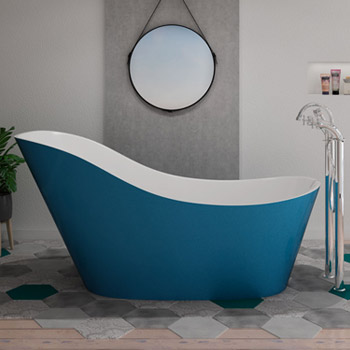 Baignoire ilot Avro bleue