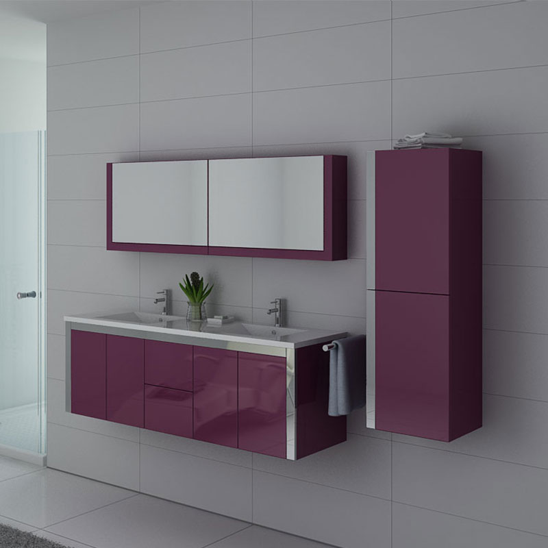 Meuble salle de bain DIS025 1500 Aubergine