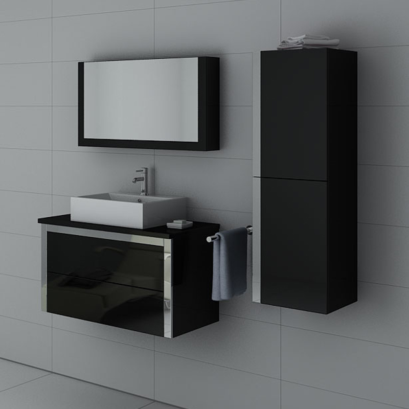 Meuble salle de bain DIS026 900 Noir