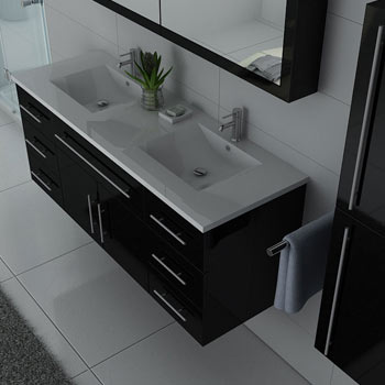 Meuble salle de bain DIS749 Noir